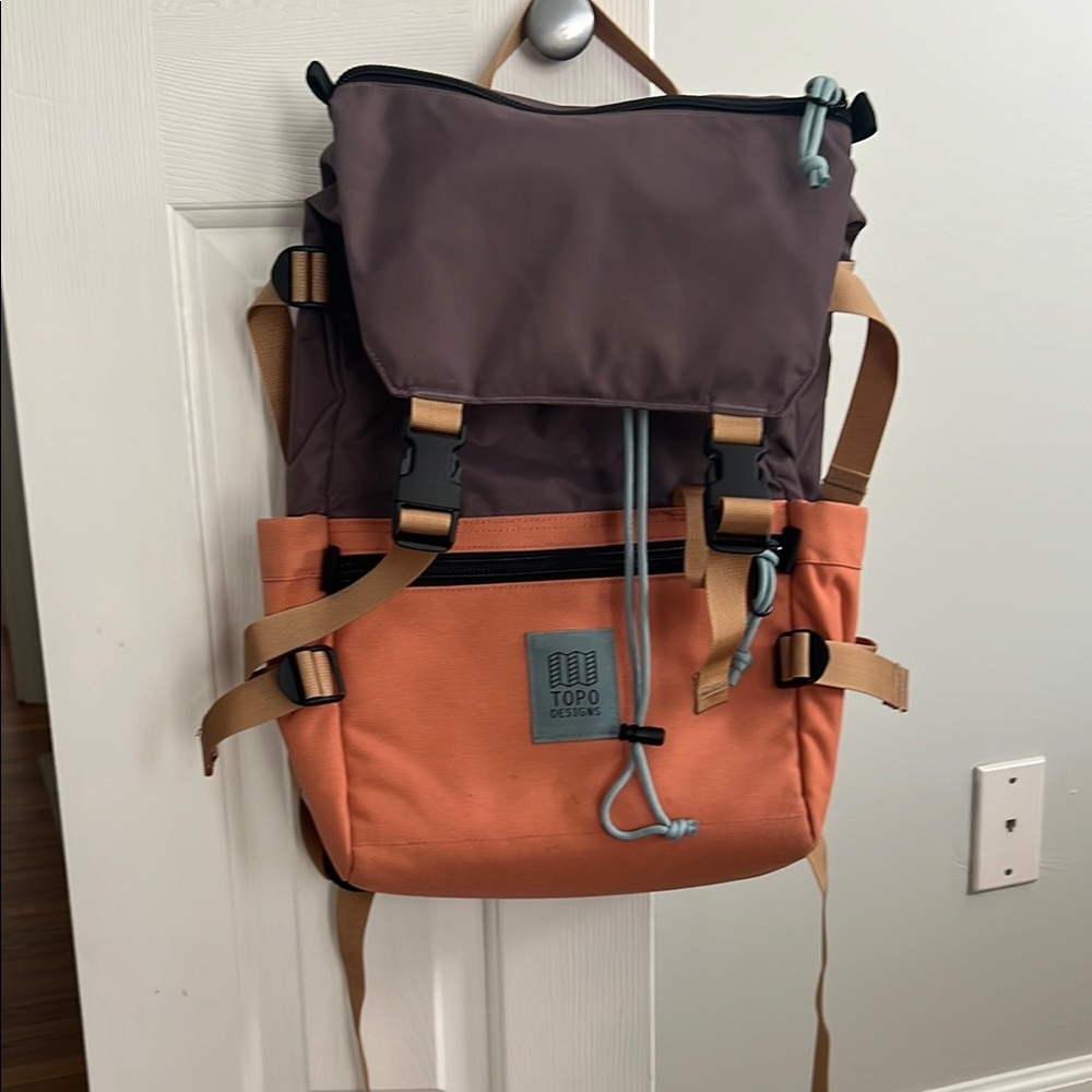Topo Designs Men's Two-Tone Backpack - Brown and Orange